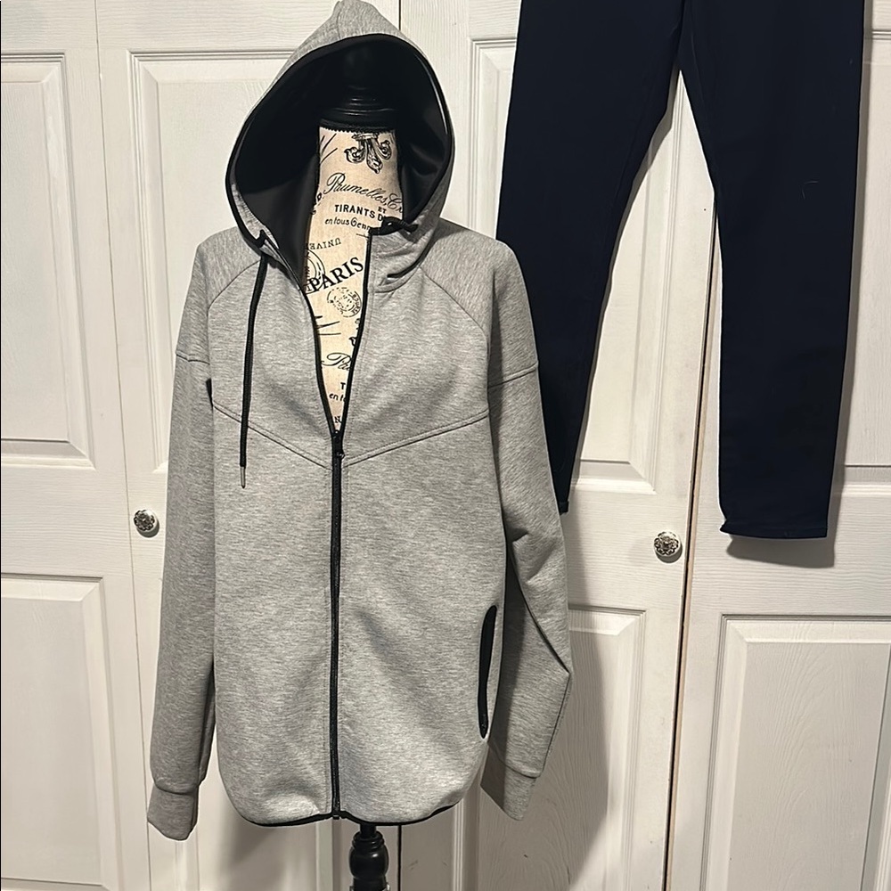 RBX Heather Gray and Black Active Hoodie